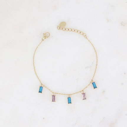 Bracelet Filia - 5 cristaux rectangulaires