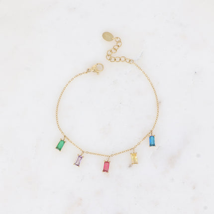 Bracelet Filia - 5 cristaux rectangulaires