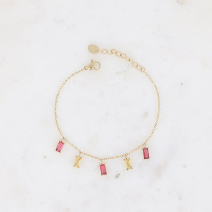 Bracelet Filia - 5 cristaux rectangulaires
