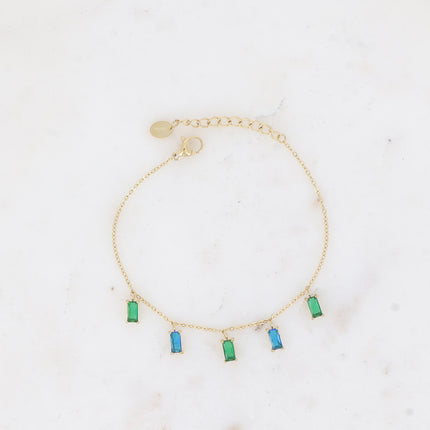 Bracelet Filia - 5 cristaux rectangulaires