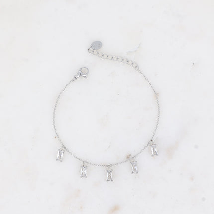 Bracelet Filia - 5 cristaux rectangulaires
