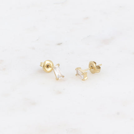 Filia stud earrings - rectangular crystals
