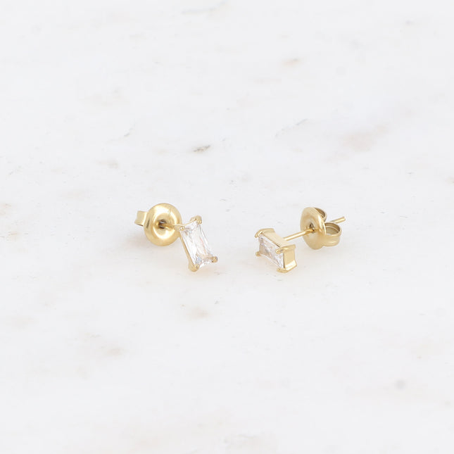 Filia stud earrings - rectangular crystals