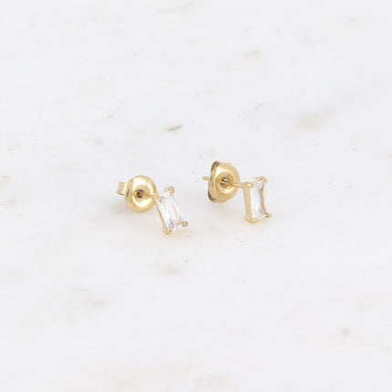 Filia stud earrings - rectangular crystals
