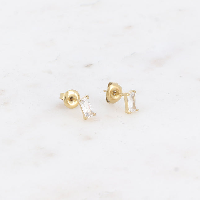Filia stud earrings - rectangular crystals