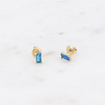 Filia stud earrings - rectangular crystals