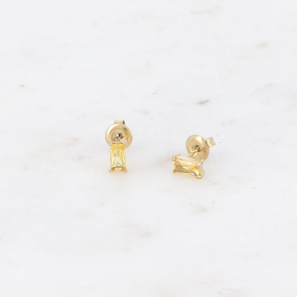 Filia stud earrings - rectangular crystals