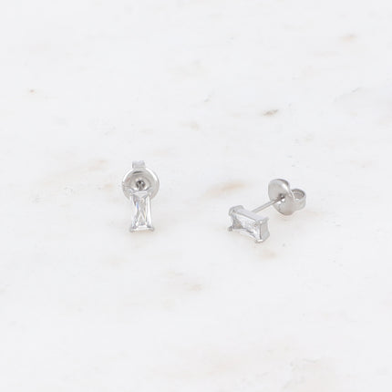 Filia stud earrings - rectangular crystals
