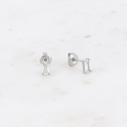 Filia stud earrings - rectangular crystals
