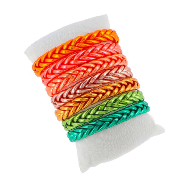 Kit de 7 joncs bouddhistes tressés multicolores. Coussin offert. Prix moyen : 8€ HT
