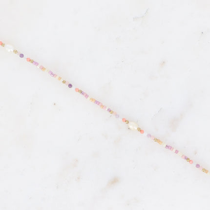 Bracelet 2 tours/Choker - rocailles, perles d'eau douce