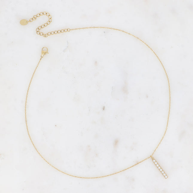Collier - barre et oxydes de zirconium