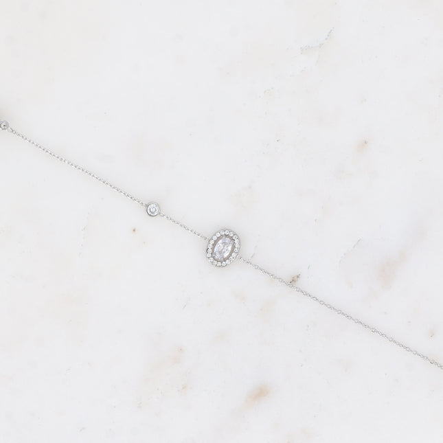 Bracelet - oval crystal and zirconium oxides