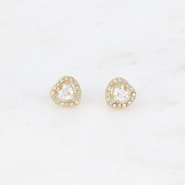 Boucles puces - coeur cristal et oxydes de zirconium