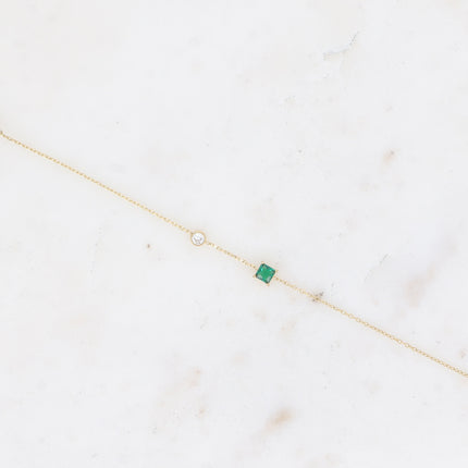 Bracelet - cristal carré et oxyde de zirconium