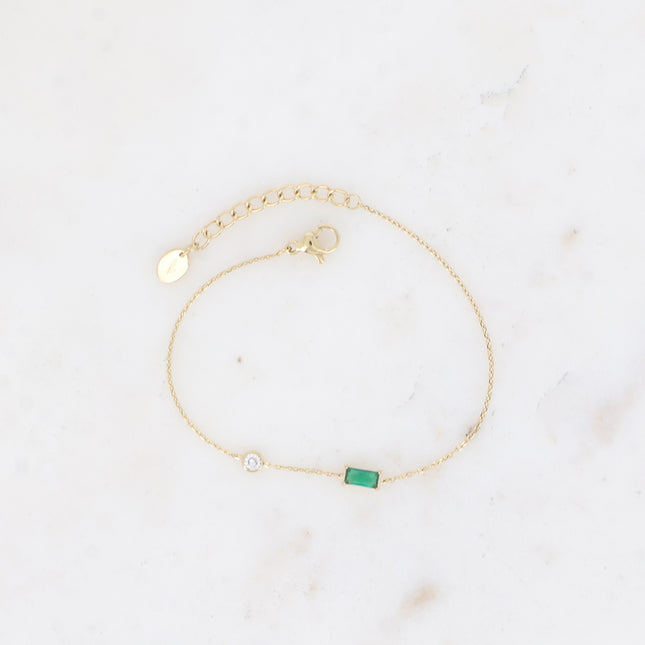 Bracelet - cristal rectangulaire et oxyde de zirconium
