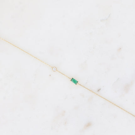 Bracelet - cristal rectangulaire et oxyde de zirconium