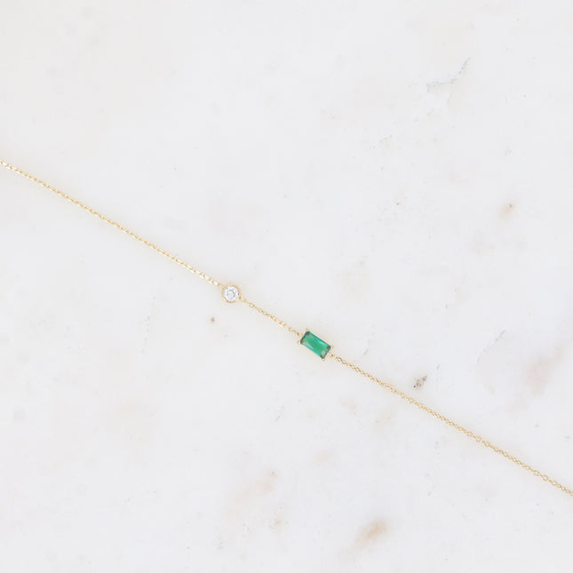 Bracelet - cristal rectangulaire et oxyde de zirconium