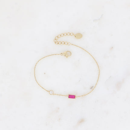 Bracelet - cristal rectangulaire et oxyde de zirconium