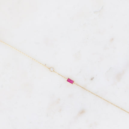 Bracelet - cristal rectangulaire et oxyde de zirconium