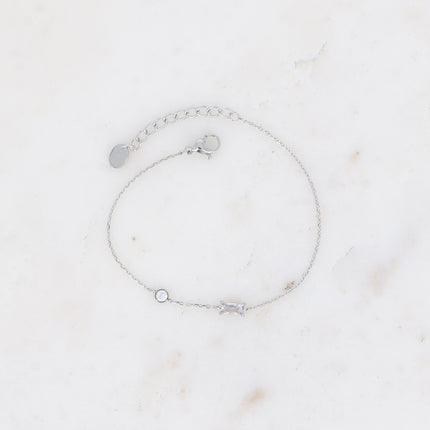 Bracelet - cristal rectangulaire et oxyde de zirconium