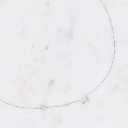 Collier - cristal rectangulaire et oxyde de zirconium