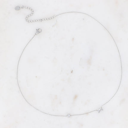 Collier - cristal rectangulaire et oxyde de zirconium