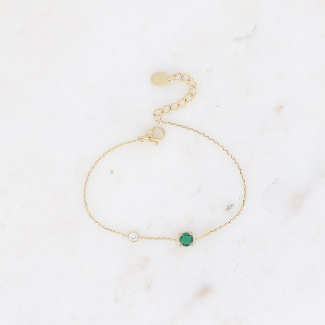 Bracelet - cristal rond et oxyde de zirconium