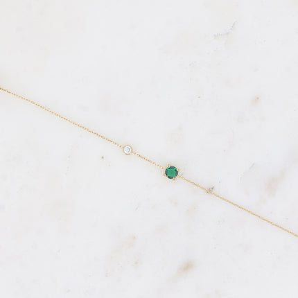 Bracelet - round crystal and cubic zirconia