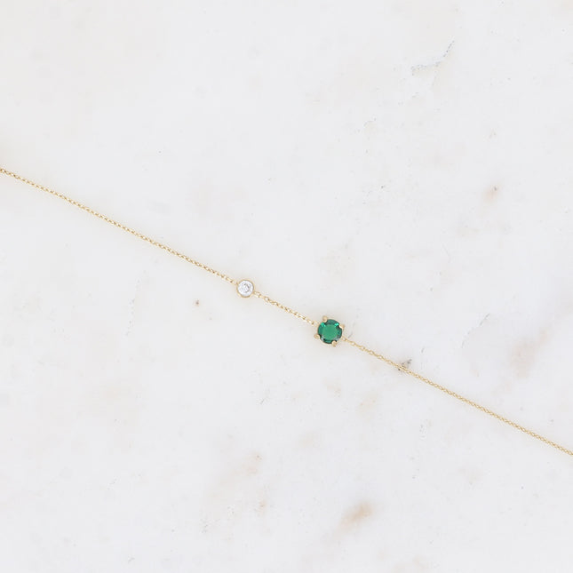 Bracelet - cristal rond et oxyde de zirconium