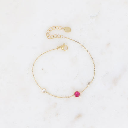 Bracelet - round crystal and cubic zirconia