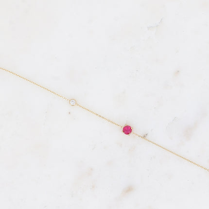 Bracelet - round crystal and cubic zirconia