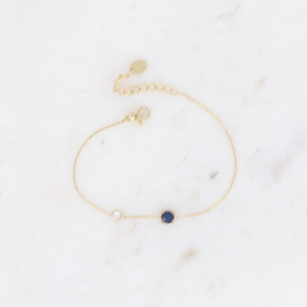 Bracelet - round crystal and cubic zirconia