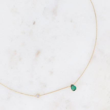 Collier - cristal goutte et oxyde de zirconium