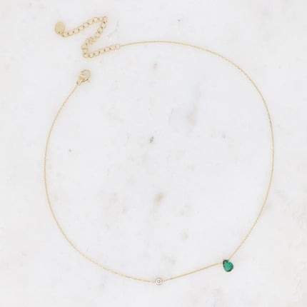 Collier - cristal goutte et oxyde de zirconium