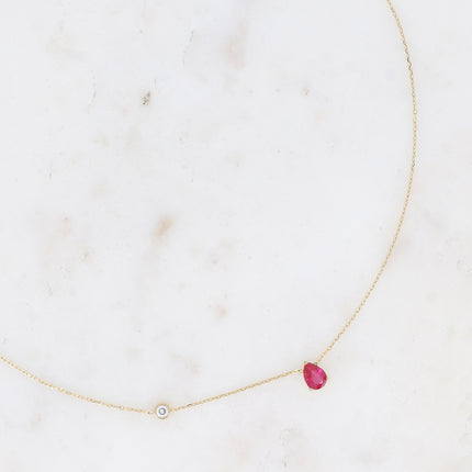 Collier - cristal goutte et oxyde de zirconium