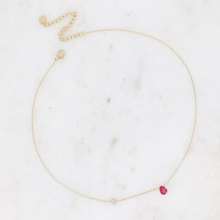 Collier - cristal goutte et oxyde de zirconium