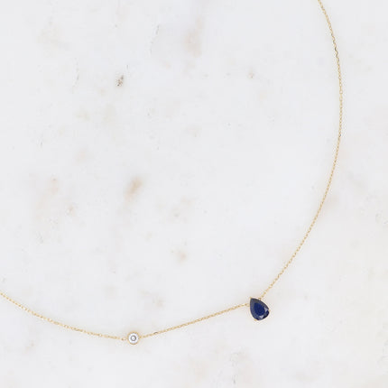 Collier - cristal goutte et oxyde de zirconium