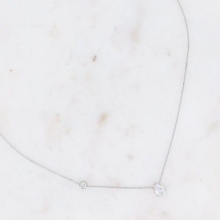 Collier - cristal goutte et oxyde de zirconium