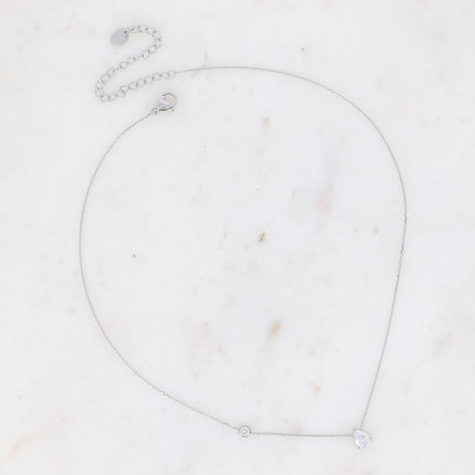 Collier - cristal goutte et oxyde de zirconium