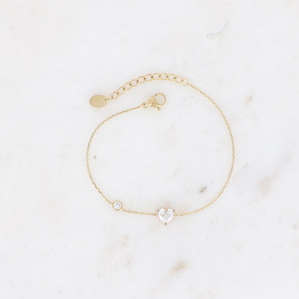 Bracelet - cristal coeur et oxyde de zirconium