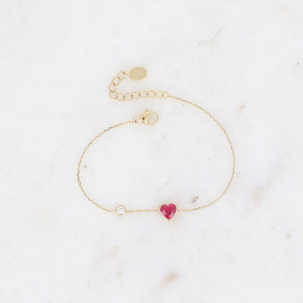 Bracelet - cristal coeur et oxyde de zirconium