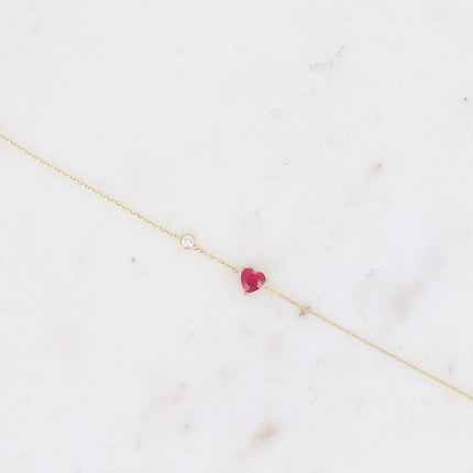 Bracelet - cristal coeur et oxyde de zirconium