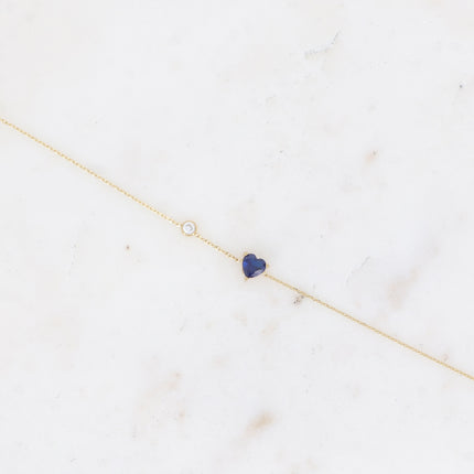 Bracelet - cristal coeur et oxyde de zirconium