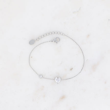 Bracelet - cristal coeur et oxyde de zirconium