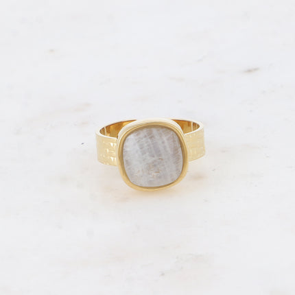 Bague Sivaria - pierre naturelle carrée 10mm