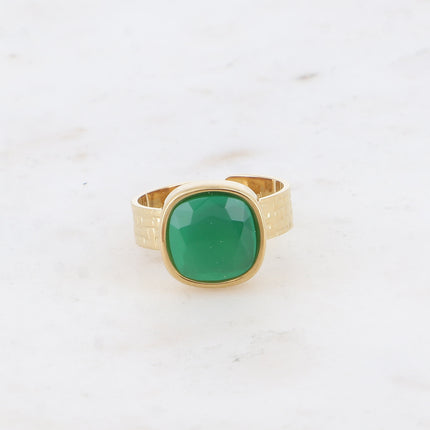 Bague Sivaria - pierre naturelle carrée 10mm