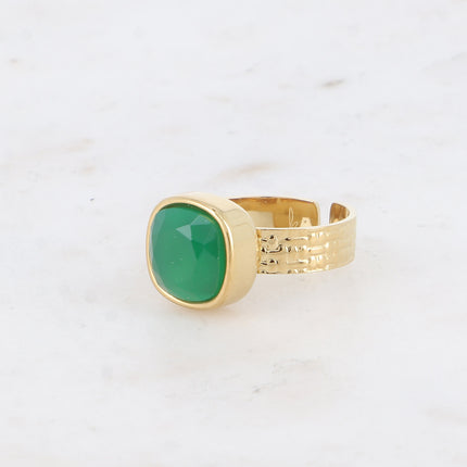 Bague Sivaria - pierre naturelle carrée 10mm
