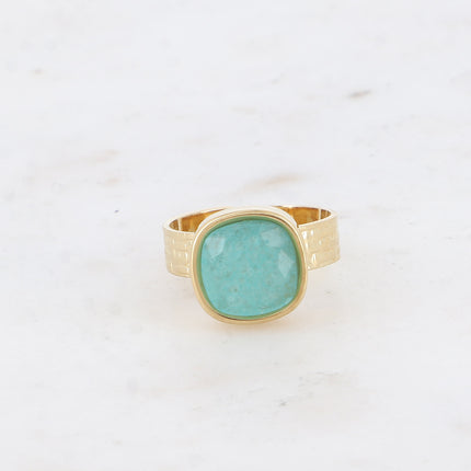 Bague Sivaria - pierre naturelle carrée 10mm