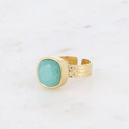 Bague Sivaria - pierre naturelle carrée 10mm
